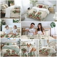 thumbnail image 5 of Merry Christmas Bedding Duvet Cover Set Twin 4 Pieces Western Green Boots Pine Leaf Candy Canes Linen Bedding Set with Zipper Closure,1 Comforter Cover 68x86 Inches 1 Flat Sheet & 2 Pillow Cases, 5 of 7