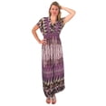 thumbnail image 6 of Damask Print Cap Sleeves Smocked Waist Plus Sized Maxi Dresses, 6 of 10