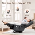 thumbnail image 5 of MAMAZING Nursery Chair Silent Rocking Ergonomic Removable Swivel Glider Recliner, Adjustable Armrests & Headrest, Black, 5 of 11