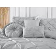 thumbnail image 3 of Chezmoi Collection Sydney 7-Piece Pinch Pleat Comforter Set, Lightweight Pintuck Bedding for All Season, Queen, Light Gray, 3 of 7