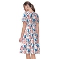 thumbnail image 2 of Bixox Robe d'Été à Manches Courtes pour Femmes Robe Ample Longueur Genou avec Poches-Gnomes Américains, 2 of 7