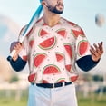thumbnail image 5 of KLL Watermelon for Men's Baseball Shirts,Short Sleeve Casual Shirts Button Down Shirt for Men Beach Summer Wedding Shirt-3X-Large, 5 of 7