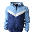 thumbnail image 1 of Ma Croix Mens Two Tone Hoodie Windbreaker Lightweight Slim Fit Quick Dry Outerwear Jacket, 1 of 5
