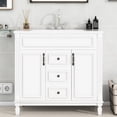 thumbnail image 3 of 36-inch Modern Bathroom Vanity, Solid Wood Frame, Durable Storage in Bathroom, 3 of 7