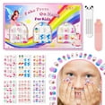 thumbnail image 4 of ALIVER 144 Pieces 6 Pack Kids Press on Nails, Artificial Fake Nails for Kids Girls, Pre Glue Full Cover Short Acrylic False Nail Tips Art Kits Gifts for Kids Girls Nail Art Decoration (Rainbow Candy), 4 of 10