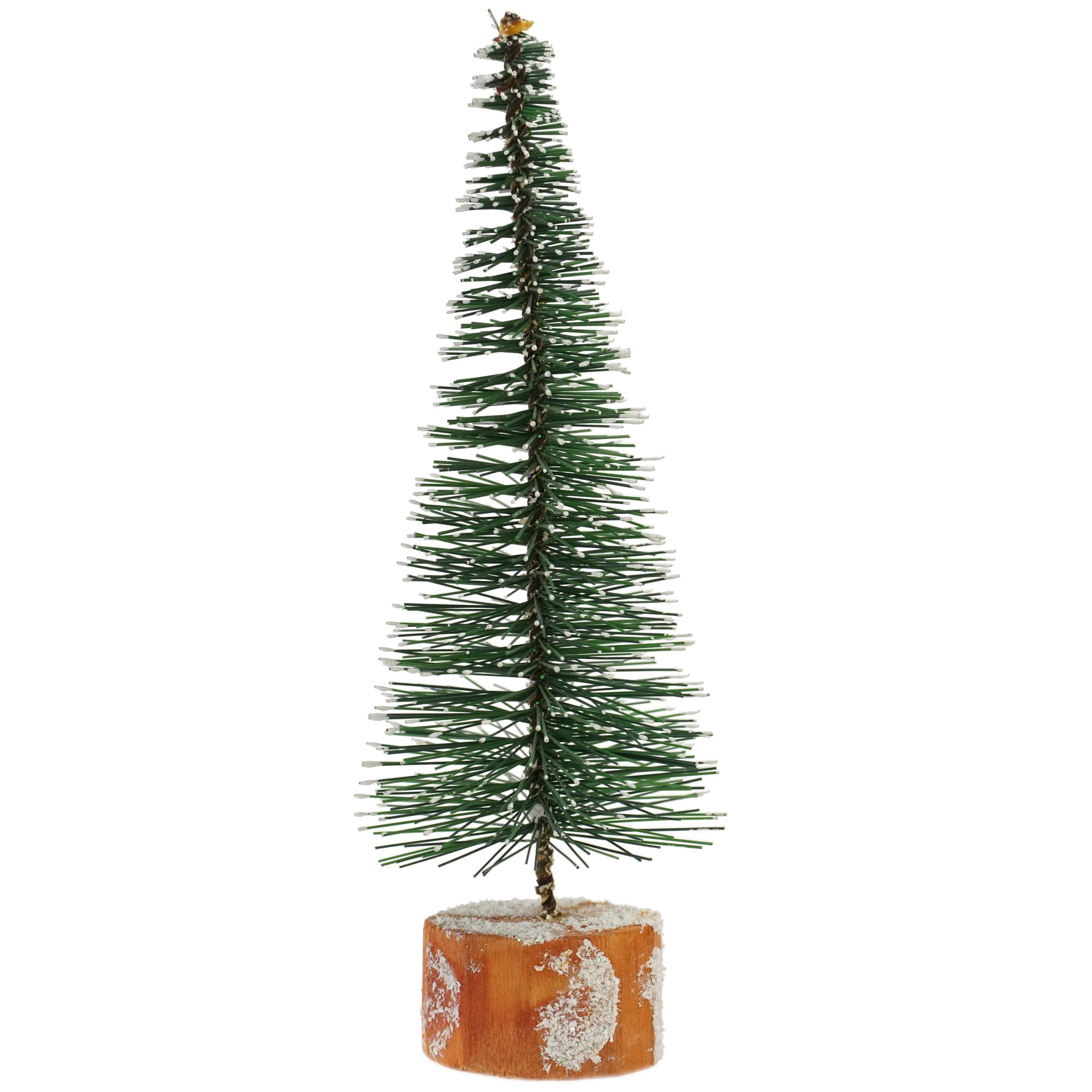7" Frosted Green Bottle Brush Artificial Mini Pine Christmas Tree