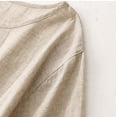 thumbnail image 5 of ITSAME Women's Maxi Dress, Cotton Linen Crew Neck Short Sleeve Summer Casual Flowy Dresses Beige 2XL, 5 of 7