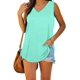 thumbnail image 3 of Camisetas sin mangas para mujer, cuello en V, color sólido básico, casual, fluido, verano, sin mangas Fokelyi WRHS-251-4, 3 of 5
