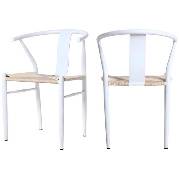Meridian Furniture Beck Beige Hand Woven Rope Dining Chair