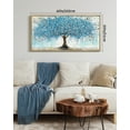 thumbnail image 4 of SHENIFY Tree Wall Art Blue Nature Tree of Life Abstract Wall Art 20x40in Natural Framed Modern Large Panoramic Landscape Artwork Living Room Bedroom Home Decor, 4 of 5