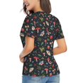 thumbnail image 2 of Goofa Forest Flora and Insects Pattern Women's Slim-Fit Short-Sleeve V-Neck T-Shirt,Classic-Fit Short-Sleeve V-Neck T-Shirt-X-Large, 2 of 5