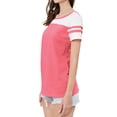 thumbnail image 6 of STARVNC Women Stripe Splice Short Sleeve Crew Neck Shirt, 6 of 6