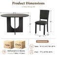 thumbnail image 6 of Leovanni Modern 47" 5-Piece Solid Wood Round Dining Table Set with 4 Upholstered Chairs, Pedestal Base Kitchen & Dining Room Set, Dark Gray, 6 of 12