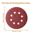 thumbnail image 3 of 12pack Grit 80 Sanding Discs Pads, 8 Holes, 125mm/5-inch Hook and Loop Quick Change Sandpaper Sheet, 3 of 7