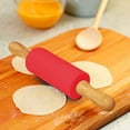 thumbnail image 2 of 2Pcs Small Food Grade Rolling Pins for Children DIY Baking Tool,Silicone Non-sticky Wooden Handle Dumpling Dough Rolling Pins Toy, 2 of 7