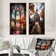 thumbnail image 1 of Designart « Glass Windows Church Stained wall decor II » Ensemble d'Art Mural Encadré pour Église, Ensemble de 2 - Ensemble d'Art Mural Encadré Spirituel Multicolore, Ensemble de 2, 1 of 6