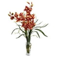 thumbnail image 2 of Nearly Natural Cymbidium Silk Flower Arrangement, Burgundy, 2 of 2