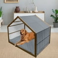 thumbnail image 2 of Japanese Pet House, Attached Hexagons with Ornate Floral Geometric Pattern, Outdoor & Indoor Portable Dog Kennel with Pillow and Cover, 5 Sizes, Charcoal Grey Dark Blue, by Ambesonne, 2 of 4