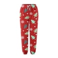 thumbnail image 4 of LUOGENLI Pantalon Décontracté pour Femme Pantalon Décontracté à Imprimé de Dessins Animés pour Dame Pantalon Décontracté pour Femmes Extensible Pantalon Décontracté pour Femme Taille Élastique à Cordon Rouge P, 4 of 4
