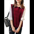 thumbnail image 1 of Suéter Sin Mangas de Cuello Redondo para Mujer, Jersey de Punto Acanalado, Chaleco Rojo S, 1 of 7