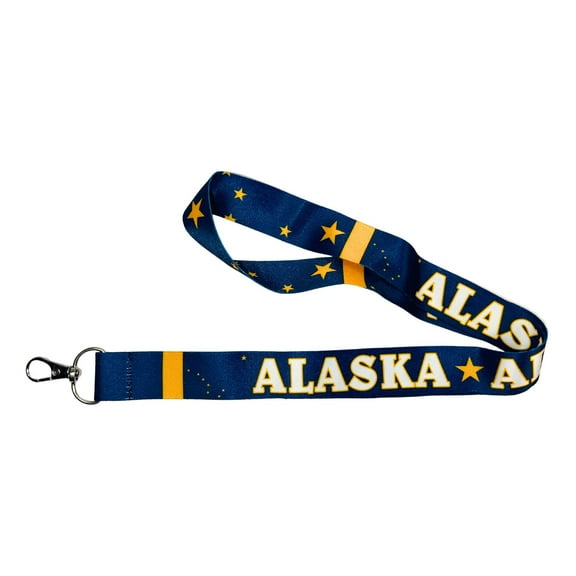 Lanyard - State Flag Alaska - USA - L060 | ID Badge Holder Strap, Travel Souvenir, Lightweight Everyday Accessory, Neck Strap, Event Accessory