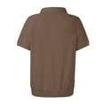thumbnail image 5 of larppty Womens Polo Shirts Business Casual Work Tops Short Sleeve Button Down Collared V Neck Golf Blouse T-Shirt (Coffee, S), 5 of 5