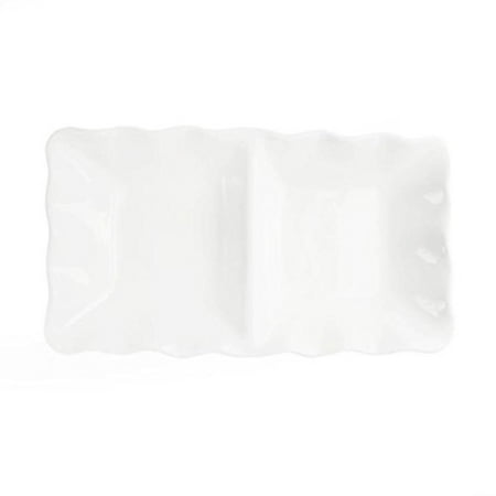 Two Section Server - American Atelier Ruffle 2 Section Server, White