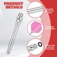 thumbnail image 3 of Ejes de dardos de aluminio Uxcell, accesorios de reemplazo con roscas 2BA y anillos de goma para puntas de acero, plata 35mm, 3 of 5