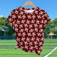 thumbnail image 7 of Blczomt Red Blouses for Women Casual Game Day Trendy Short Sleeve Blouse Foot Ball Y2K Summer,XXXXL, 7 of 7