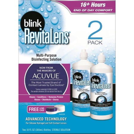 Blink Revitalens Contact Solution Multi Purpose Disinfecting Solution, 10 fl oz, 2 Pk