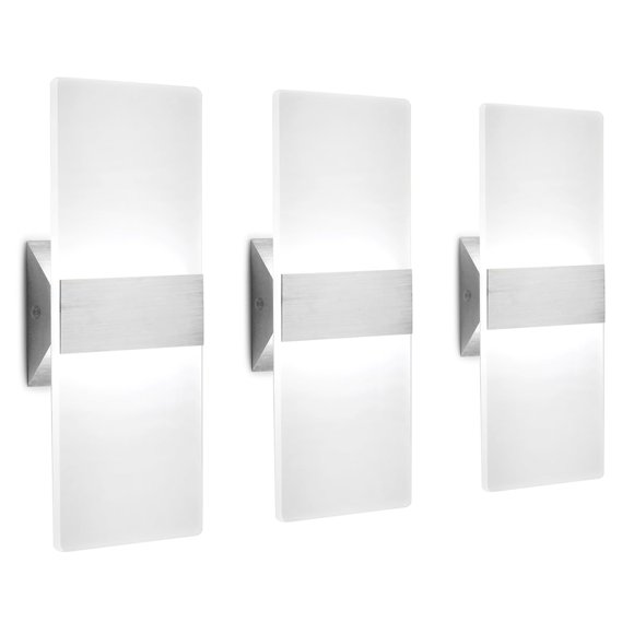 Applique Murale LED Lampe Murale Moderne 12W Blanc Froid 6000K Haut et Bas Luminaire Acrylique Intérieur pour Salon Chambre