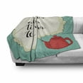 thumbnail image 3 of Tea Soft Flannel Fleece Throw Blanket, There is Always Time for Tea Typography Design Friendly Pop Art Retro Style, Cozy Plush for Indoor and Outdoor Use, 70" x 90", Turquoise Ivory Red, by Ambesonne, 3 of 6