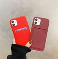 thumbnail image 4 of Wallet Phone Case Compatible with iPhone 12 Mini, Card Slot Design, Simple Color Purse Protective Business Case Hard Back Covers (Red, iPhone 12 Mini), 4 of 14