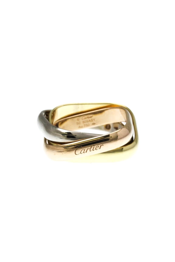 Pre-Owned Cartier Trinity Cushion Ring B4240600 Yellow Gold (18K),Pink Gold... (Good)
