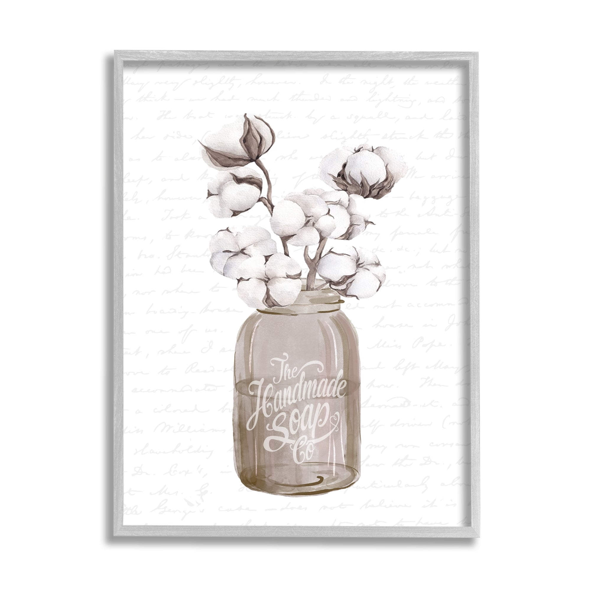 Stupell Industries Sepia Tones Botanical Arrangement Patterned Script Text Graphic Art Gray Framed Art Print Wall Art, Design by Lettered and Lined
