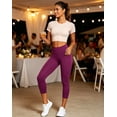 thumbnail image 6 of NELEUS Womens High Waist Capri Yoga Leggings Cropped Pant for Workout with Two Pockets,Purple,US Size XL, 6 of 11