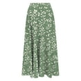 thumbnail image 4 of Abomasnow Plus Size Skirts for Women Casual Y2K Boho Floral Print Flowy Maxi Skirts A Line Elastic Waist Vacation Beach Long Skorts Green, 4 of 5
