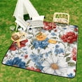thumbnail image 6 of Vibrant Floral Seamless Pattern Design Outdoor Picnic Blanket, Foldable Waterproof Beach Mat, Portable Beach Blanket for Beach Camping, Hiking, Family Concerts, 6 of 7