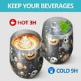 thumbnail image 4 of 12oz Stemless Wine Tumblers Nightmare Before Christmas Halloween Pattern Vacuum Insulated Stainless Steel Travel Tumbler Cups Mug with Lid and Straw for Champaign,Cocktail,Beer with Cleaning Brush, 4 of 5