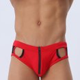 thumbnail image 1 of FcBaudy Men's Low Waist Solid Color High Vent Zipper Swimming Trunks Underpants Men Pants, 1 of 9
