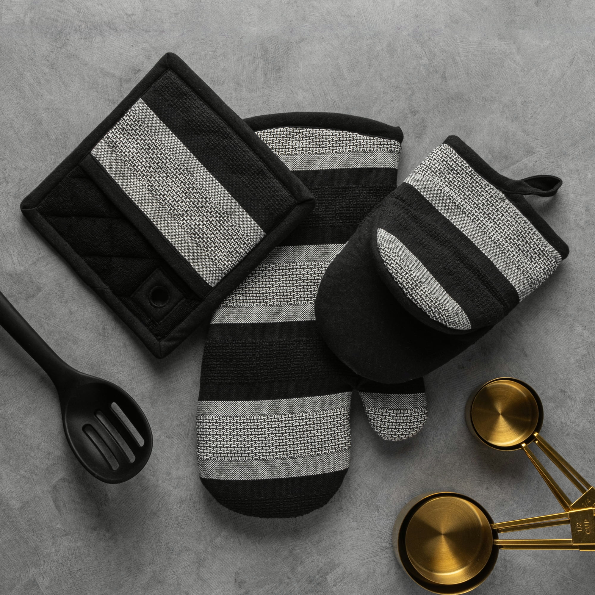 Thyme & Table Kitchen Set - Oven Mitt, Potholder, Mini Mitt, Bold Stripe
