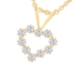 thumbnail image 2 of 18K Yellow Gold Plated Sterling Silver Round Moissanite Open Heart Pendant Necklace D Color, VVS1 Jewelry Gift For Her for Women, 2 of 5
