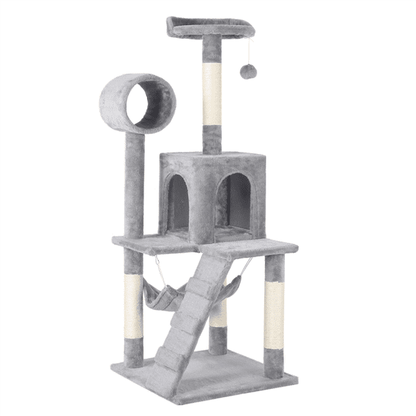 light grey cat tree