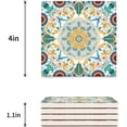 thumbnail image 3 of FMSHPON Mandala Set of 6 Coaster for Drinks, Absorbent Ceramic Stone Coasters Cup Mat with Cork Base for Home Kitchen Room Coffee Table Bar Decor, 3 of 4