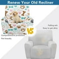 thumbnail image 5 of Renewold Paw Bone White Oversized Recliner Cover Stay in Place Cat Dog Puppy Footprint Lazy Boy Recliner Chair Cover 4 Pieces Washable Reclining Seat Cover for Home Living Room Decor, 5 of 8