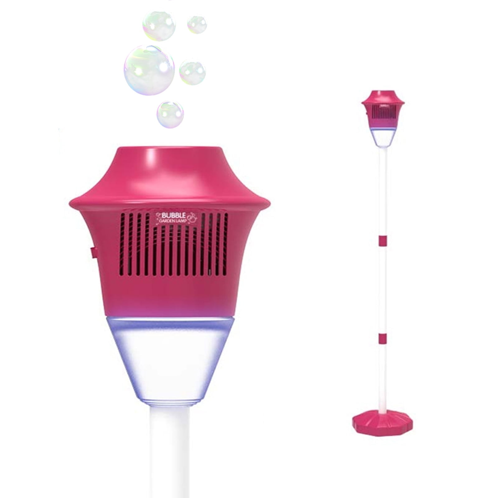 SINGOMON Bubble Machine, Outdoor Stand, with LED Light, Rechargeable, Adjustable Height, Suitable for Weddings and Birthday Parties, Red