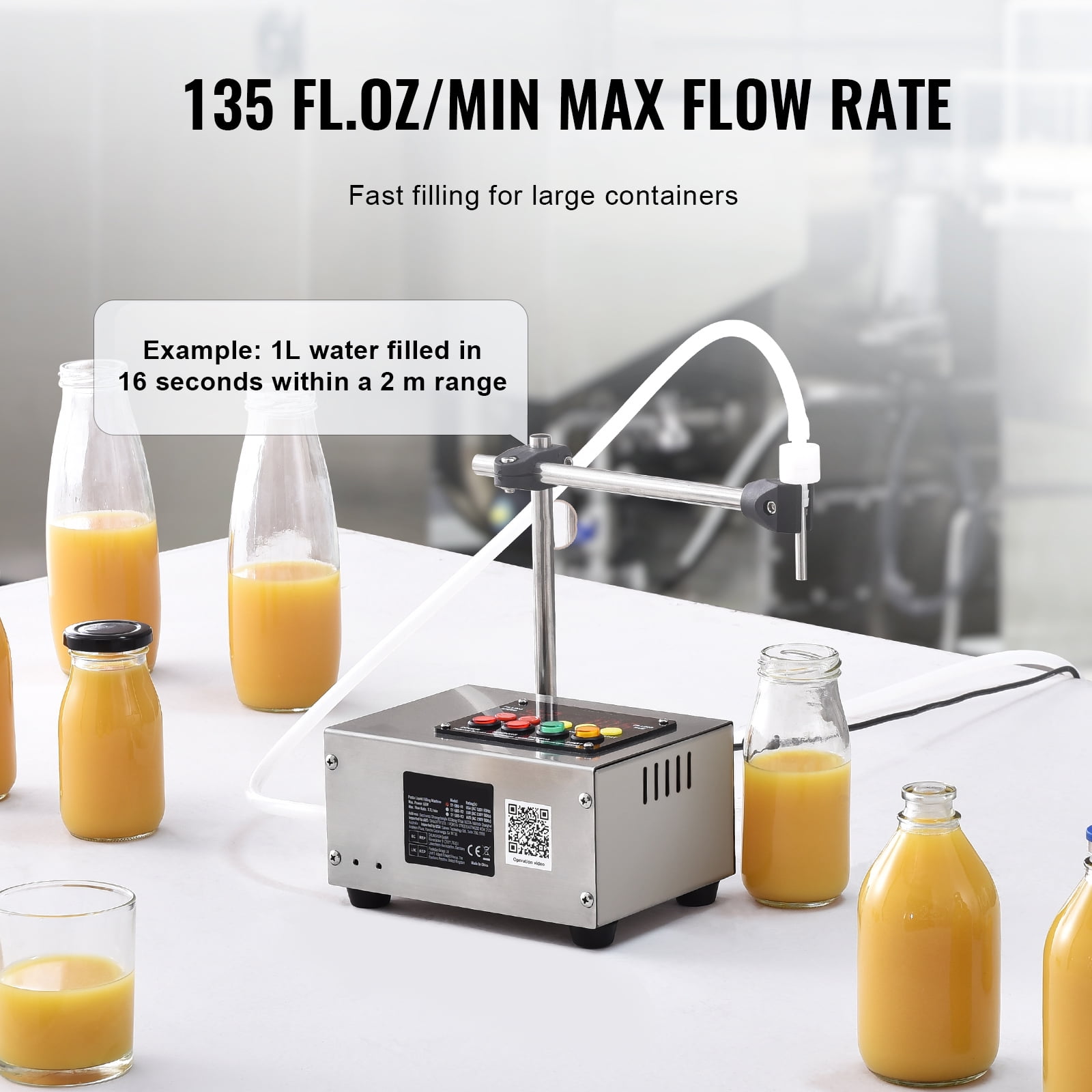 KFFKFF Automatic Liquid Filling Machine Digital Control Bottle Filler 10-4000ml