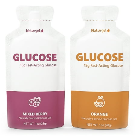 Glucose Liquid Gel, 15 Packets, Variety - 15g Fast-Acting Glucose to Raise Low Blood Sugar