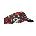 thumbnail image 2 of Gaeub Red Mushrooms Sun Visor Hats with Empty Top and Adjustable, UV Protection for Golf Tennis Cycling Running, 2 of 8