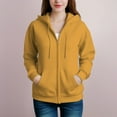 thumbnail image 5 of Women's Zipper Hoodie Cotton Blend Hooded Pocket Sweatshirt 11 Colors, 5 of 12